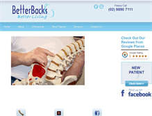 Tablet Screenshot of betterbacks.com.au